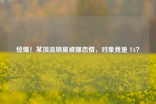 惊爆！某顶流明星被曝恋情，对象竟是 TA？