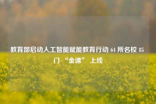 教育部启动人工智能赋能教育行动 64 所名校 85 门 “金课” 上线