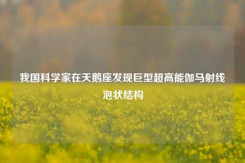 我国科学家在天鹅座发现巨型超高能伽马射线泡状结构