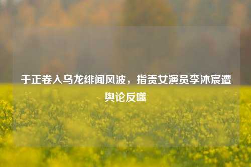 于正卷入乌龙绯闻风波，指责女演员李沐宸遭舆论反噬