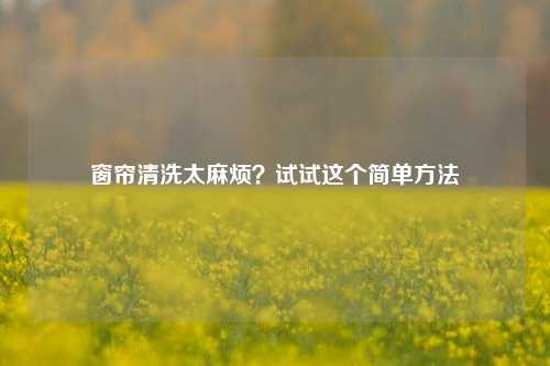 窗帘清洗太麻烦？试试这个简单方法