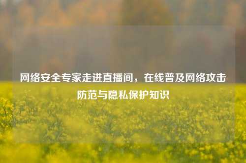 网络安全专家走进直播间，在线普及网络攻击防范与隐私保护知识